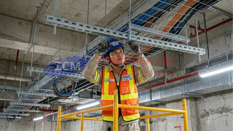 Cấu Tạo Mối Ghép Bu Lông Gồm Mấy Phần? Giải Đáp Chuẩn Kỹ Thuật 7 Bu lông đai ốc vòng đệm dùng để liên kết thanh Unistrut và thang máng cáp trong hệ M&E