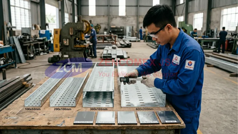 Khay Cáp Điện: Thông Số Kỹ Thuật, Kích Thước & Báo Giá Mới Nhất 5 Các kích thước và vật liệu khay cáp điện phổ biến trong thi công cơ điện