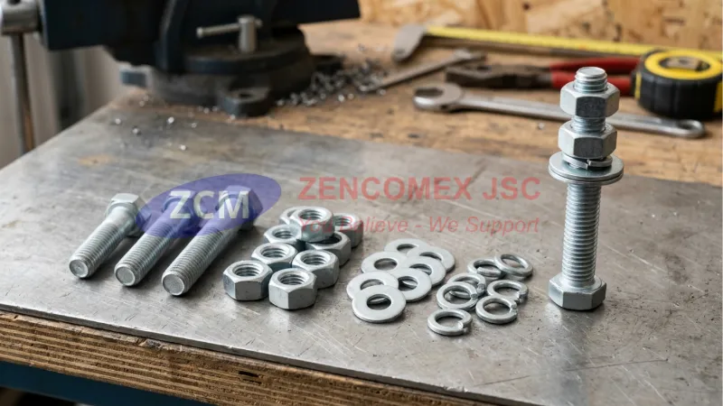 Cấu Tạo Mối Ghép Bu Lông Gồm Mấy Phần? Giải Đáp Chuẩn Kỹ Thuật 4 Các thành phần của mối ghép bu lông gồm bu lông, đai ốc, vòng đệm phẳng và vòng đệm vênh