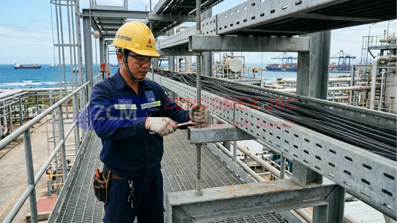Tiêu Chuẩn Mạ Kẽm Nhúng Nóng ASTM A123 Cho Vật Tư Kim Loại Cơ Điện 5 Thang máng cáp, Unistrut và ty ren mạ kẽm nhúng nóng dùng ngoài trời trong hệ MEP