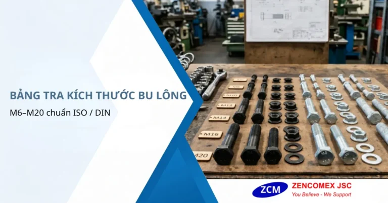 Bảng Tra Kích Thước Bu Lông M6–M20 Theo ISO/DIN