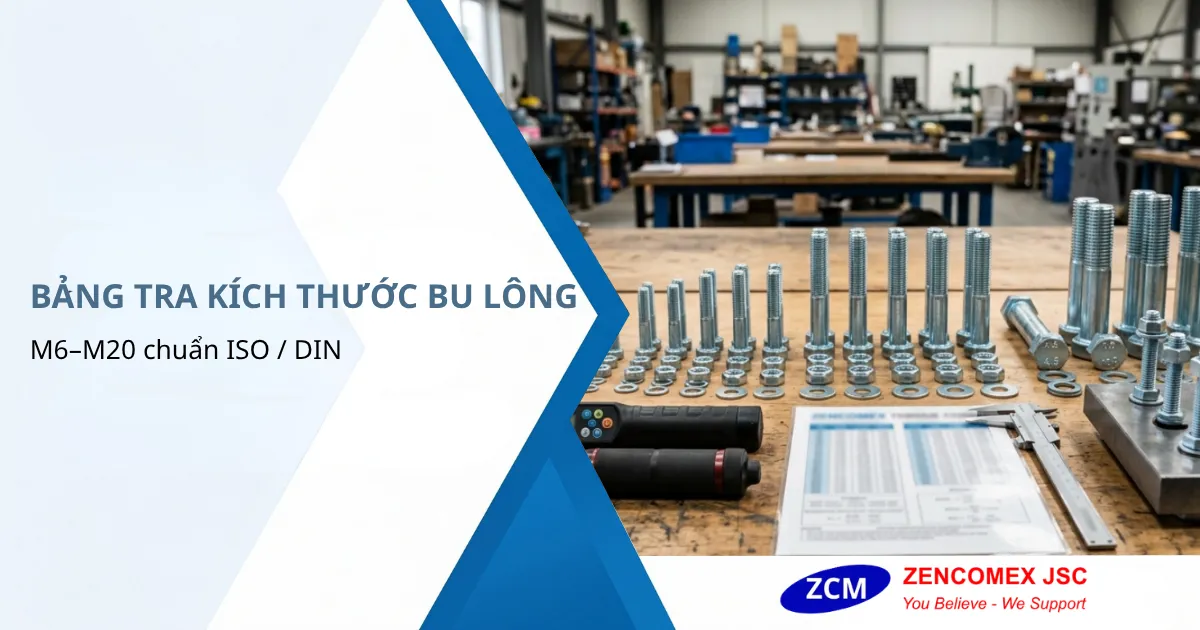 Bảng Tra Lực Siết Bu Lông M6–M36 Theo Cấp Bền