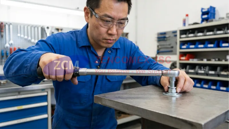 Bộ lắp ráp bu lông M10 gồm đai ốc, long đền phẳng, long đền vênh và bản mã thép_2