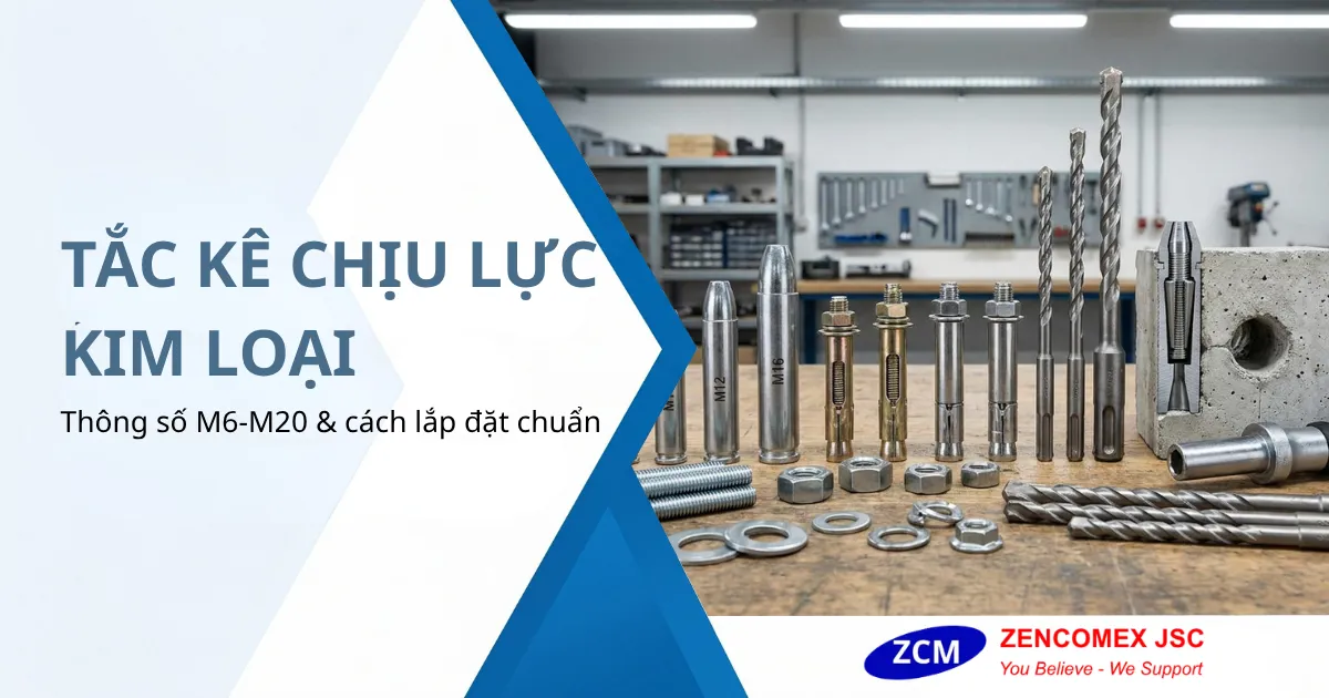 Bộ tắc kê chịu lực kim loại M6-M20 gồm tắc kê đạn, tắc kê sắt và tắc kê nở inox dùng trong M&E