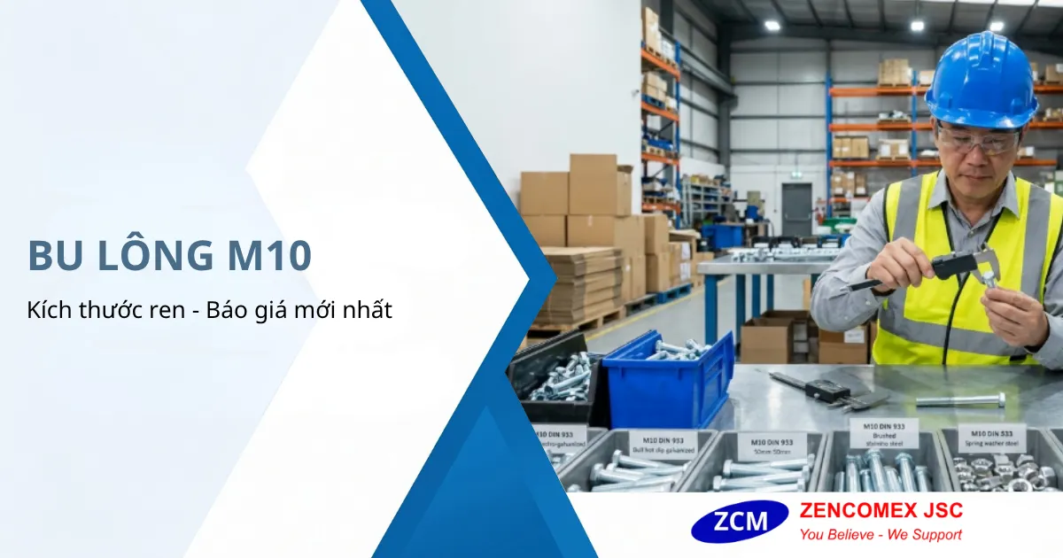 Bu lông M10 lục giác DIN 933 DIN 931 mạ kẽm và inox dùng trong cơ khí, kết cấu thép và M&E_3