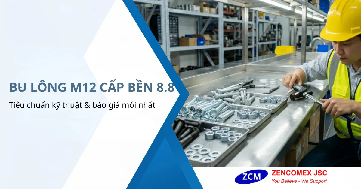Bu lông M12 cường độ cao cấp bền 8.8 dùng cho kết cấu thép, M&E và máy móc công nghiệp_9