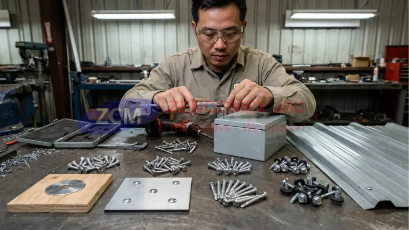 Các kiểu đầu vít tự khoan inox theo DIN 7504 gồm đầu bằng, đầu dù, đầu tròn và đầu lục giác có ron EPDM_4