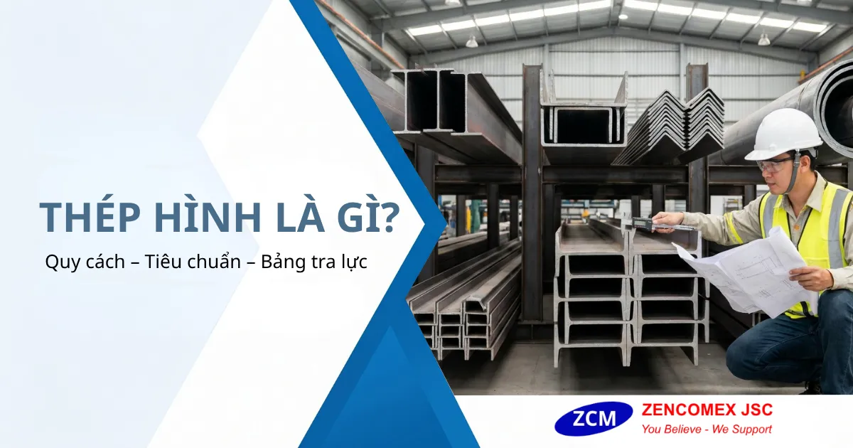 Các loại thép hình H, I, U, V và C dùng trong kết cấu nhà xưởng và công trình công nghiệp