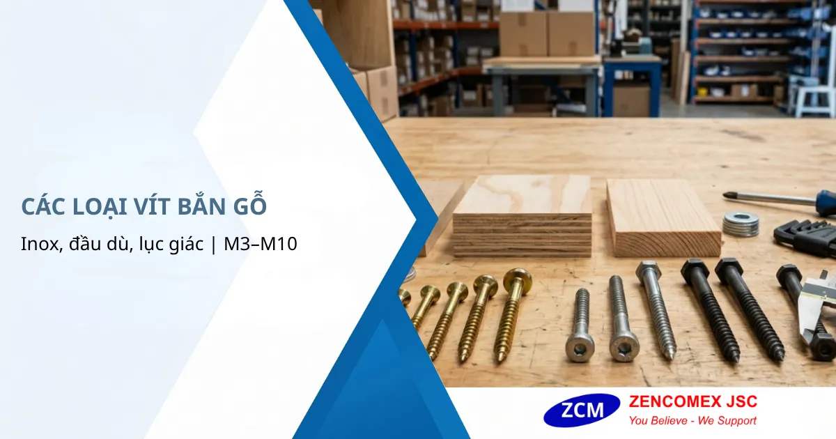Các loại vít bắn gỗ inox, đầu dù, đầu bằng, lục giác chìm và vít phong gỗ kích thước M3–M10_9