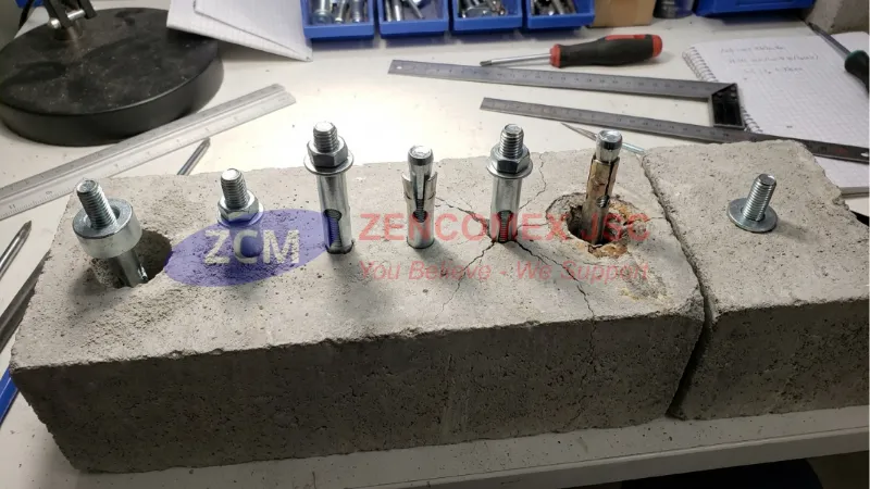 Các lỗi thường gặp khi thi công tắc kê đạn M10 như lỗ khoan sai, không vệ sinh bụi và đóng nở chưa đủ hành trình_10