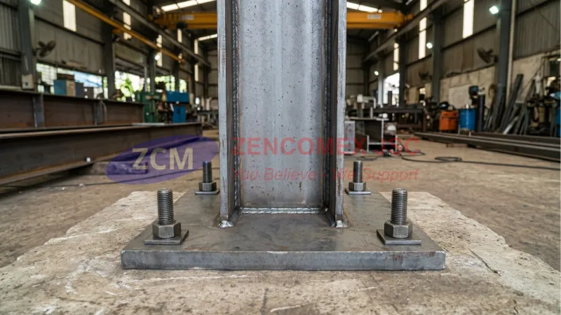 Cấu tạo bản mã đầu cột thép liên kết với cột H để truyền tải trọng trong khung thép nhà tiền chế_8