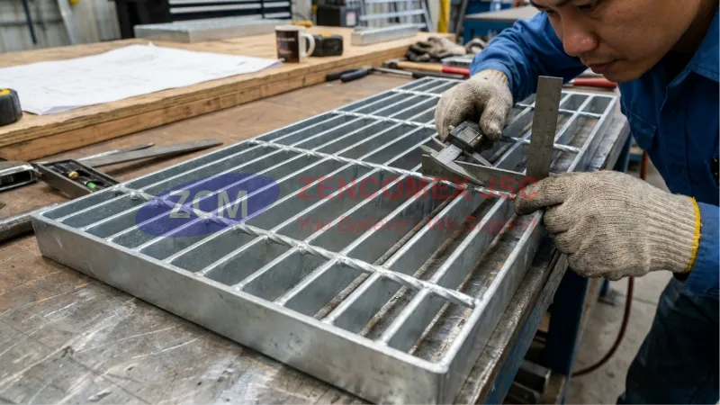 Cấu tạo sàn grating gồm thanh la chịu lực bearing bar và thanh xoắn liên kết cross bar_9