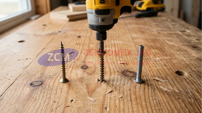 Cấu tạo vít bắn gỗ với mũi nhọn, bước ren thưa sâu và khả năng bám chắc vào thớ gỗ_9