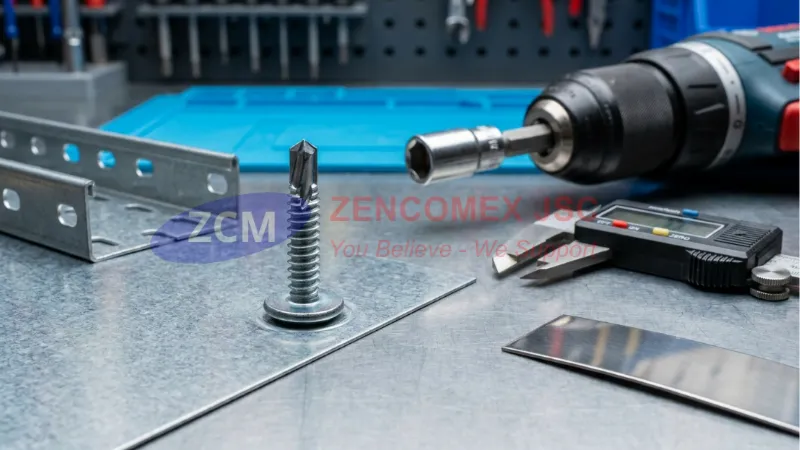 Vít Tự Khoan Đầu Dù Inox 304 & 410: Quy Cách, Kích Thước & Ứng Dụng M&E