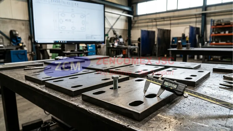 Gá lắp và hàn cố định bản mã đầu cột thép lên cột H đúng kỹ thuật bằng đồ gá Jig_9