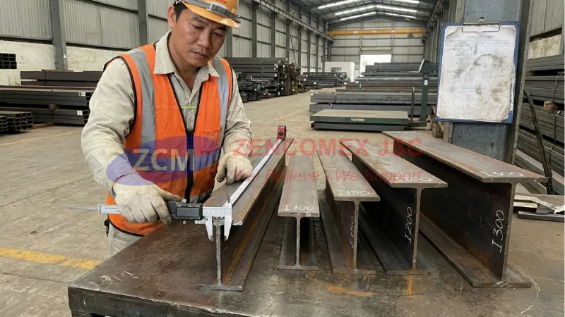 Kiểm tra chiều cao, bề rộng cánh, độ dày bụng và độ dày cánh của thép hình I_9