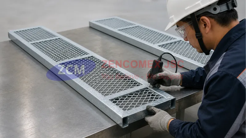Kiểm tra lớp mạ kẽm nhúng nóng sàn thao tác solar_5