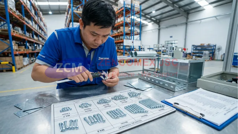 Kiểm tra quy cách vít tự khoan đầu dù M4.2 M4.8 và các chiều dài tiêu chuẩn_3