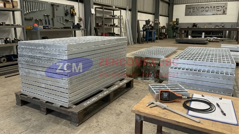 Nắp mương grating mạ kẽm nhúng nóng giúp chống ăn mòn trong môi trường nước thải, dầu nhớt và khu vực ngoài trời_4