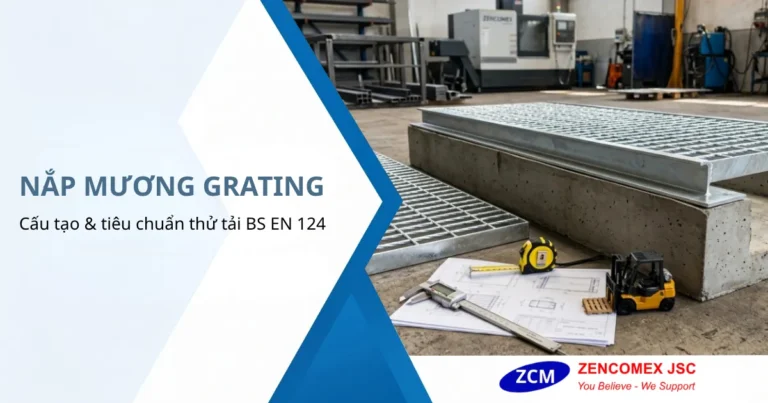 Nắp Mương Thoát Nước Bằng Thép Grating: Cấu Tạo & Tiêu Chuẩn Thử Tải BS EN 124