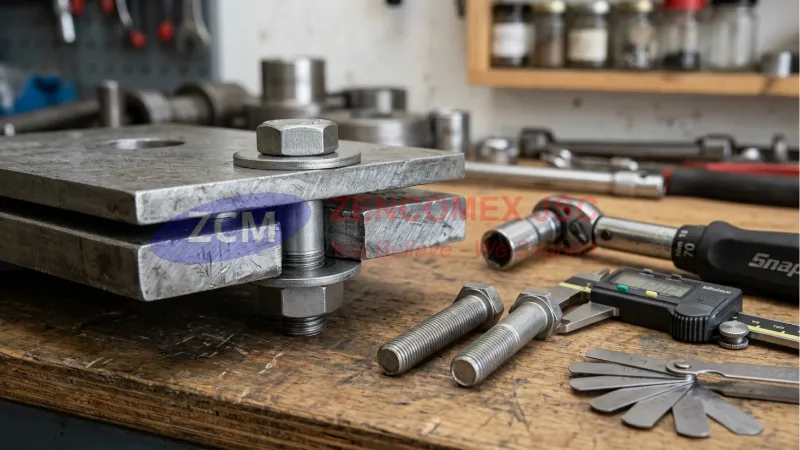 Nguyên lý lực căng trước và lực kẹp trong mối ghép bu lông có đai ốc và vòng đệm_1