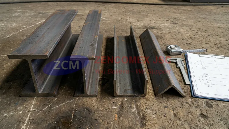 Thép Hình Là Gì? Quy Cách, Tiêu Chuẩn & Bảng Tra Lực Cho Kỹ Sư Kết Cấu 3 Phân loại mặt cắt thép hình H, I, U và V theo biên dạng kết cấu