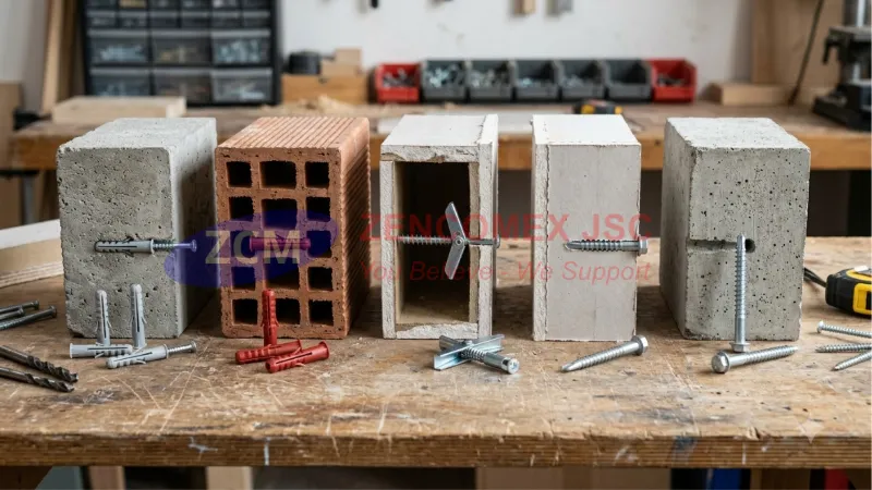 Tổng Hợp Các Loại Tắc Kê Nhựa Chịu Lực & Tắc Kê Trần Thạch Cao, Tường Gạch 4 Phân loại tắc kê nhựa, tắc kê bướm, tắc kê xoắn và vít bê tông theo từng loại vật liệu nền.