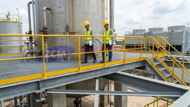 Sàn thao tác grating dùng làm lối đi bảo trì quanh bồn chứa, tháp tản nhiệt và hệ xử lý nước thải_5