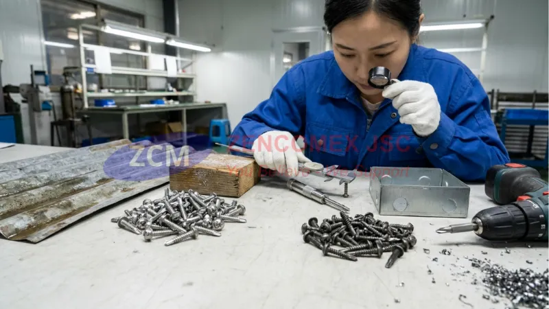 So sánh vít tự khoan đầu dù inox 304 chống ăn mòn tốt và inox 410 có mũi khoan cứng hơn_4