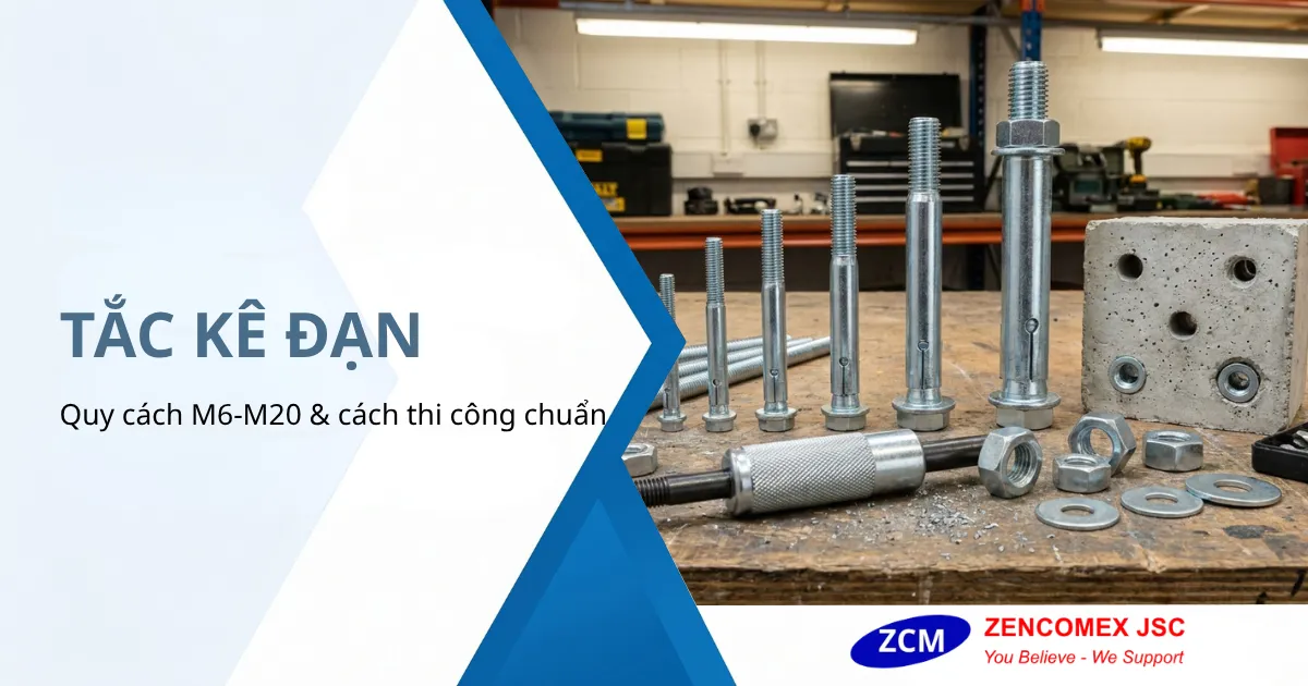 Tắc kê đạn Drop-In Anchor M6-M20 dùng để neo ty ren treo hệ thống M&E vào bê tông_7