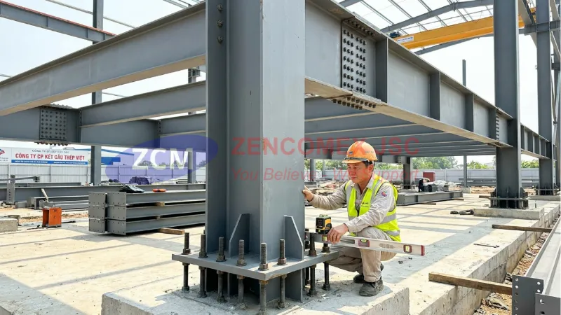 Thép hình H dùng làm cột chịu lực, dầm chính và dầm cầu trục trong nhà thép tiền chế_8