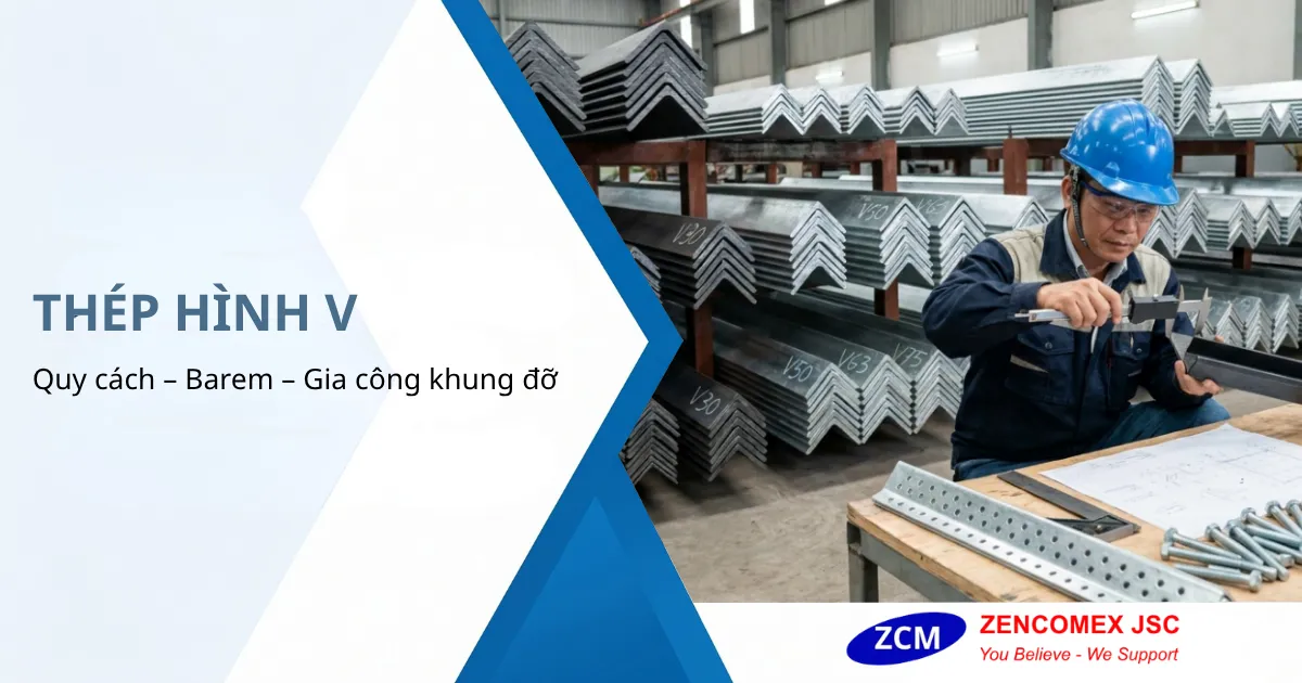 Thép hình V dùng để gia công khung đỡ, giằng kết cấu và hệ giá đỡ M&E_2