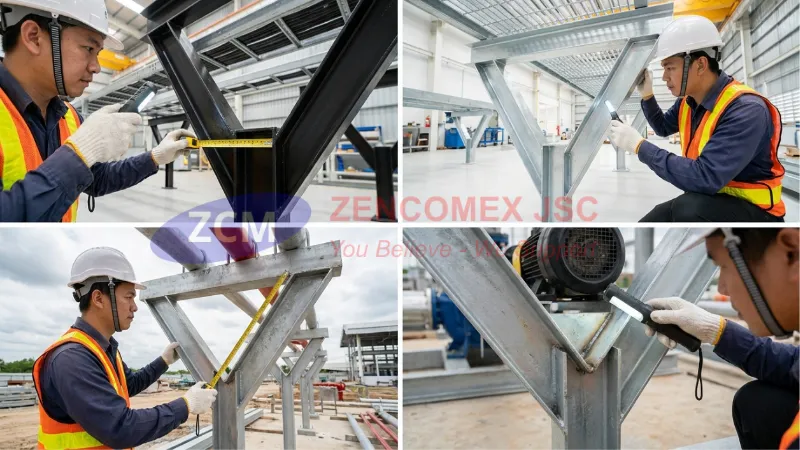 Thép hình V được gia công thành khung đỡ M&E, sơn Epoxy, mạ kẽm điện phân hoặc mạ kẽm nhúng nóng chống ăn mòn_3
