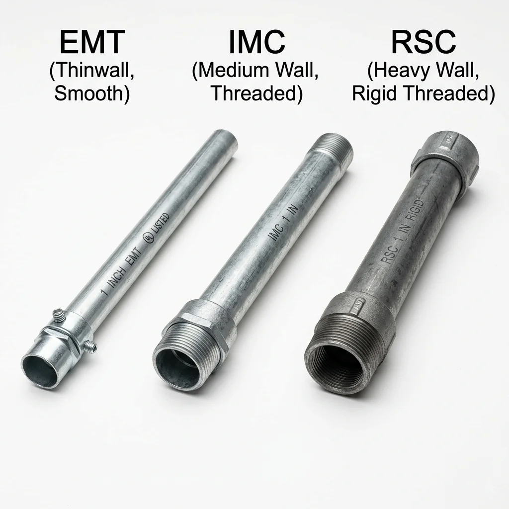Các đặc tính kỹ thuật cơ bản của dòng ống EMT, IMC và RSC