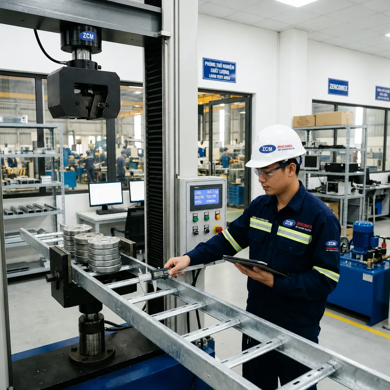 Kiểm tra tải trọng và chất lượng thang máng cáp theo tiêu chuẩn quốc tế