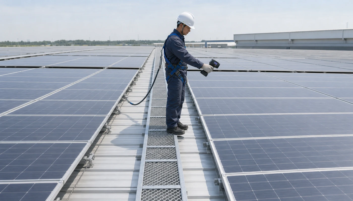 Sàn Thao Tác Solar – Lối Đi Grating Bảo Trì Điện Mặt Trời 1 loi-di-bao-tri-he-thong-dien-mat-troi