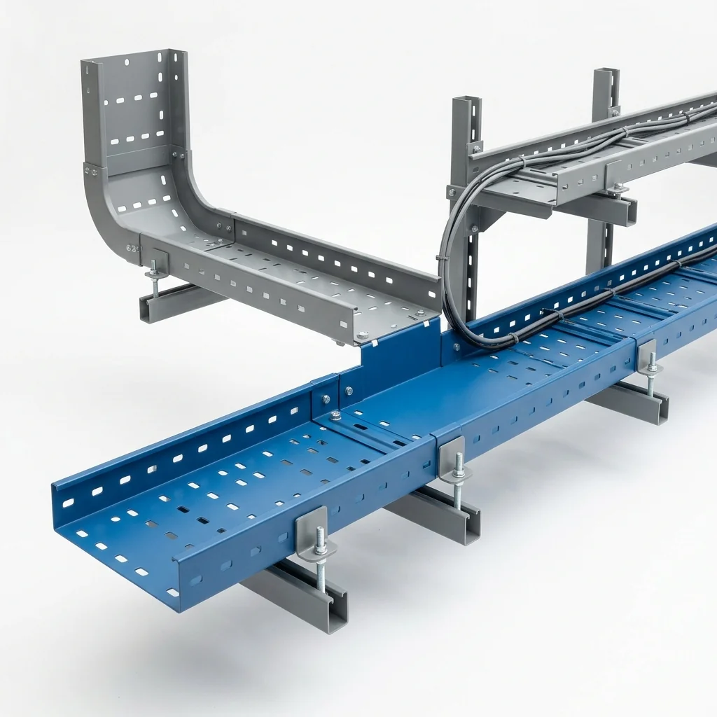 Thang máng cáp sơn tĩnh điện màu ghi RAL 7035