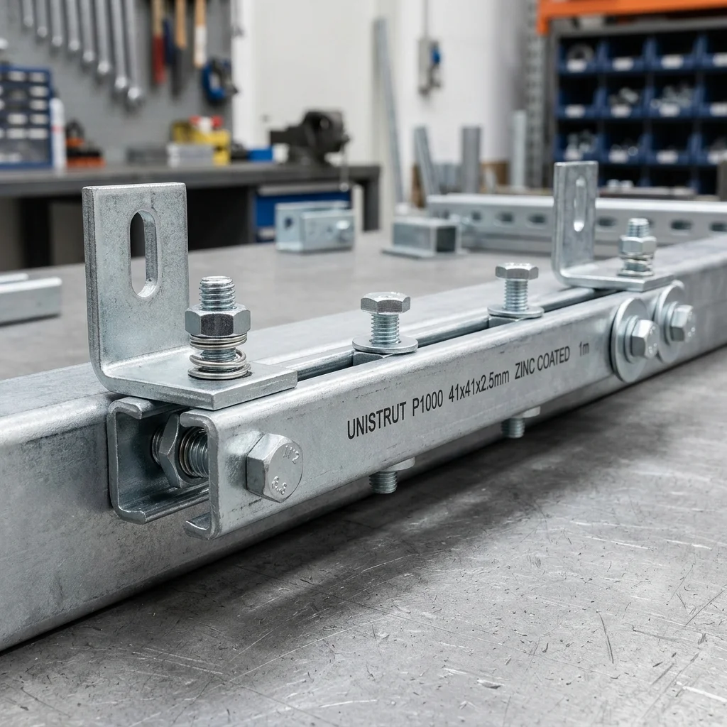 Thanh đa năng Unistrut mạ kẽm đục lỗ và phụ kiện lắp ráp cơ điện