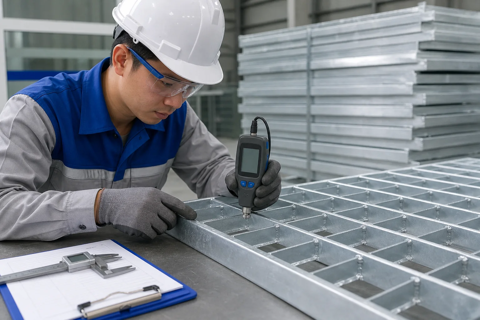 Tiêu chuẩn sản xuất và mạ kẽm tấm sàn grating