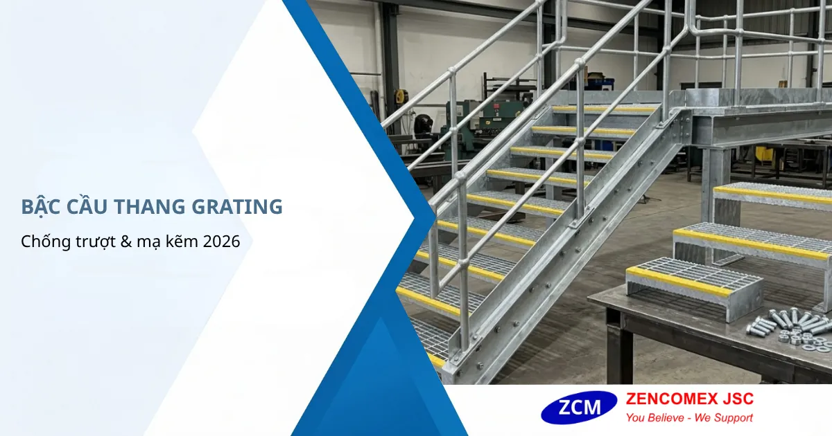 Bậc cầu thang grating chống trượt mạ kẽm nhúng nóng dùng cho cầu thang và sàn thao tác công nghiệp_6