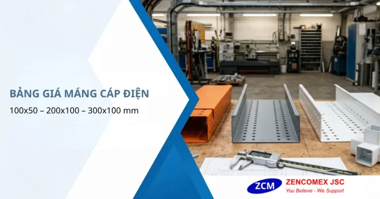 Bảng Giá & Kích Thước Máng Cáp Điện Sơn Tĩnh Điện 100×50, 200×100, 300x100mm