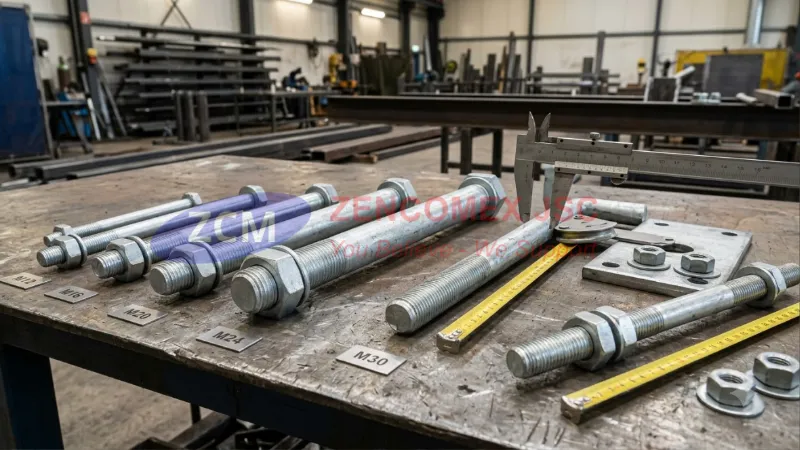 Bảng quy cách bu lông neo móng M12–M30 theo tổng chiều dài, chiều dài ren và kích thước chân bẻ_2
