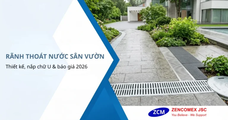 Thiết Kế & Báo Giá Rãnh Thoát Nước Sân Vườn, Nắp Rãnh Chữ U Mạ Kẽm